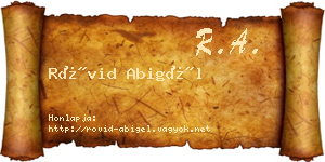 Rövid Abigél névjegykártya